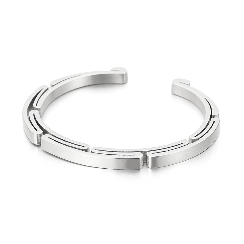 Japanese And Korean Popular Simple And Creative Stainless Steel Men's Bracelet