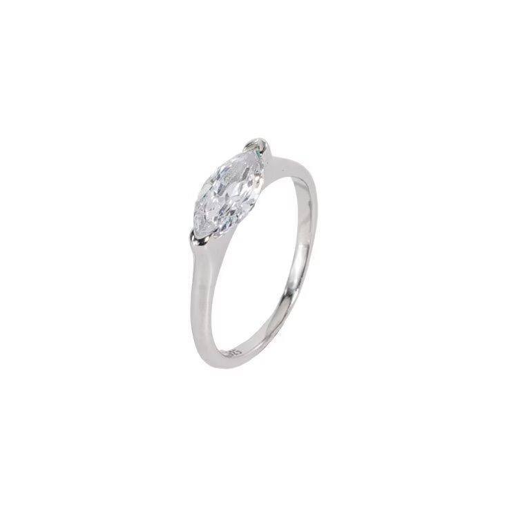 Angels Eye Silver Light-Luxury Horse-Eye Zircon Fashion Ring