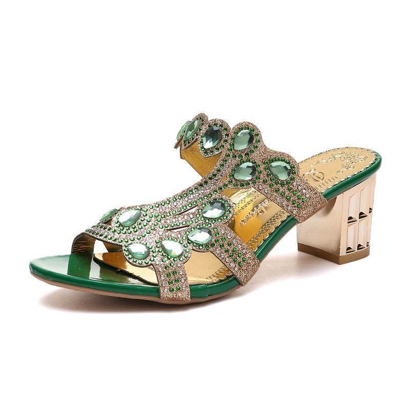 Women's Fashion Outerwear Chunky Heel High Heel Flip-flops Plus Size Sandals