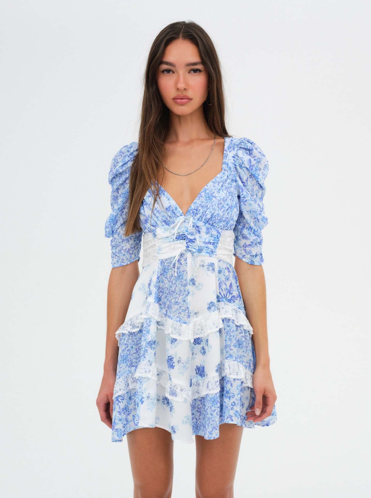 Floral Lace Patchwork Dress Women