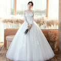 Long Sleeve Wedding Dress New Bride Trailing