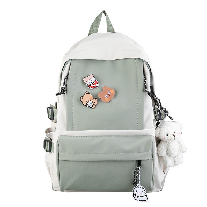 Waterproof Campus Small Fresh Twill Canvas School Bag Junior And High School Students