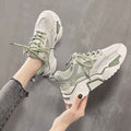 Spring Women's Mesh Breathable Comfortable Sneakers Thick-soled Lace-up Increased Dad Shoes Casual Vulcanized Shoes Women