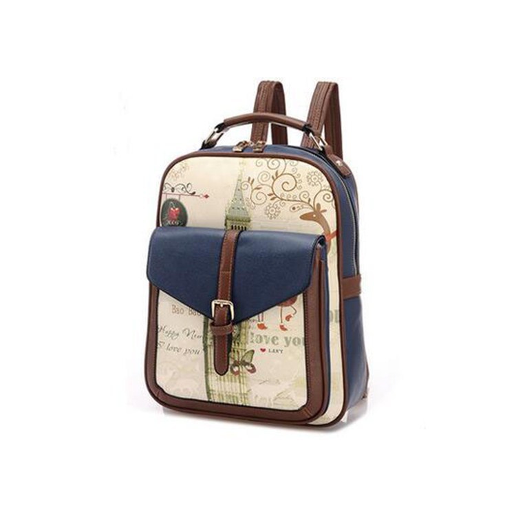Retro Shoulders Trend Fashion Lady Student Graffiti Shoulder Bag
