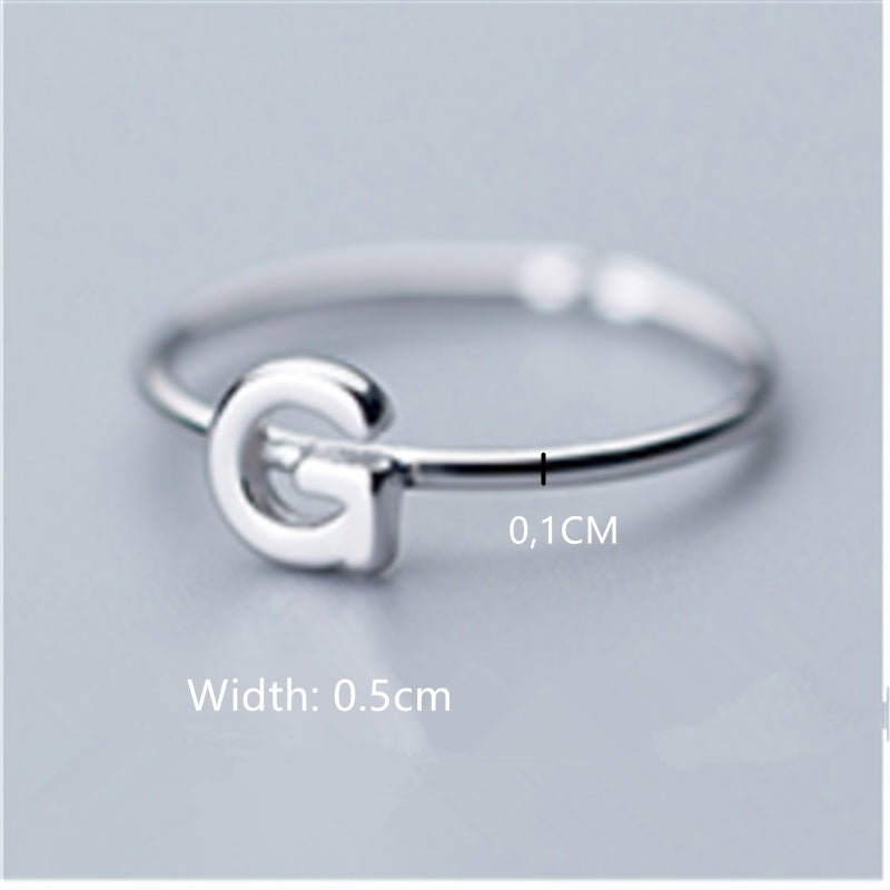 Women's Korean Style Literary Letter Ring