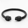 Skull Head Titanium Steel Bracelet Retro Steel Wire Rope Bracelet With Accessories