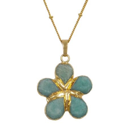 Womens 18k Gold-plated Flower Pendant Necklace With A Delicate Chain