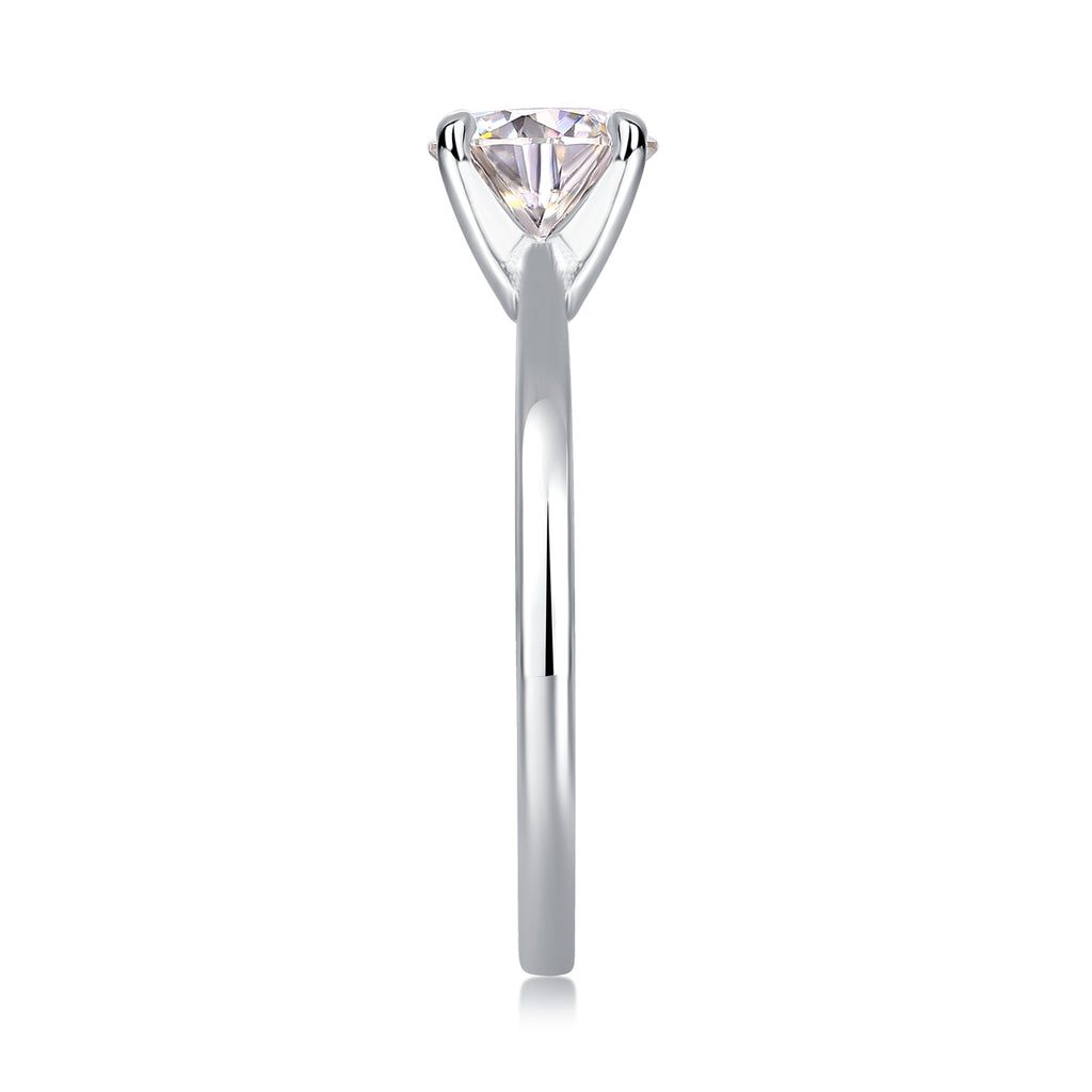Oath - Set With 1-2 Carat Top-quality Moissanite S925 Silver And Platinum-plated Diamond Wedding Ring. The Ring Can Be Tested With A Diamond Pen. Gold Rose Gold