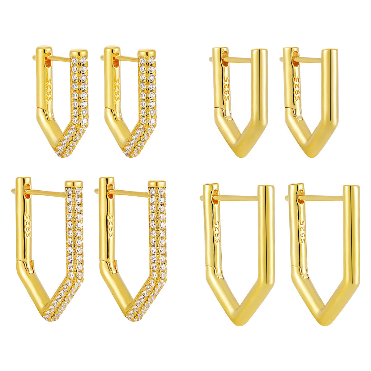 Geometric Unilateral Micro Rhinestone Earrings For Women