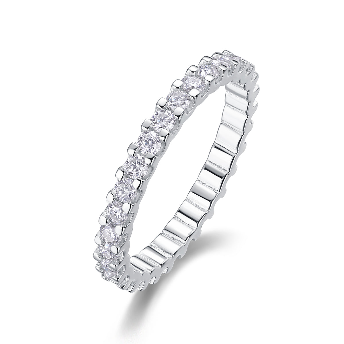 Wish - A Wedding Ring Set With Top-quality Moissanite S925 In Silver And Platinum-plated. The Ring Can Be Tested With A Diamond Pen