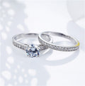 Copper Set Zircon Proposal Engagement Couple Ring