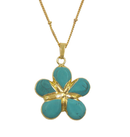 Womens 18k Gold-plated Flower Pendant Necklace With A Delicate Chain