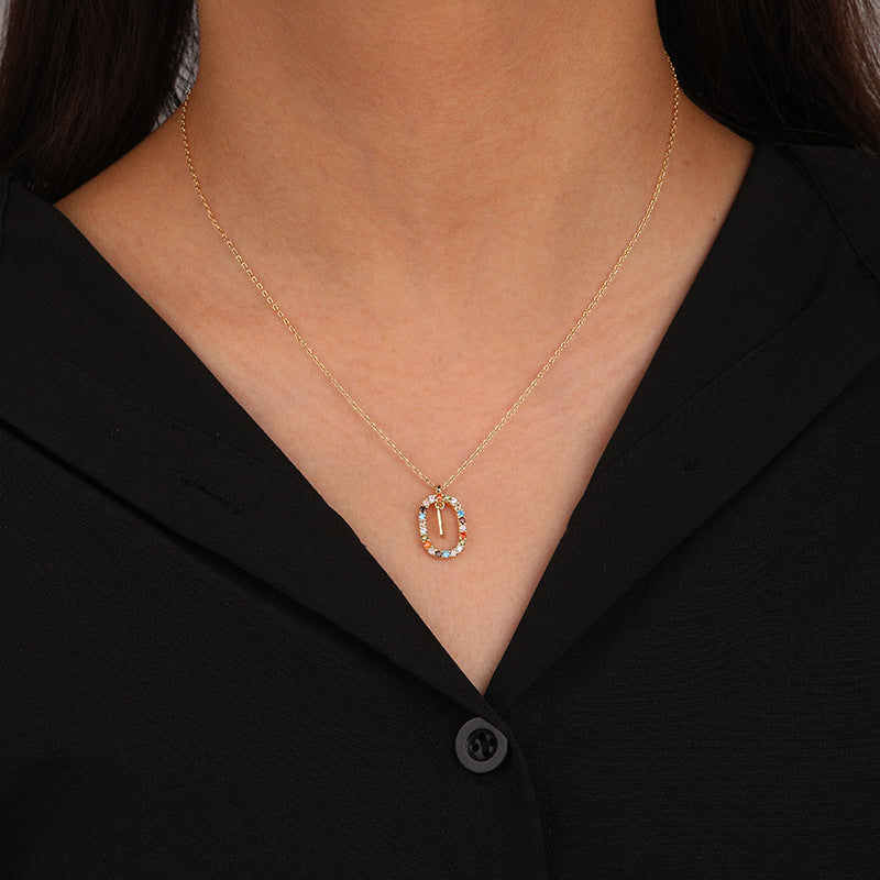 Sterling Silver Letter Necklace Female Niche Design Sense