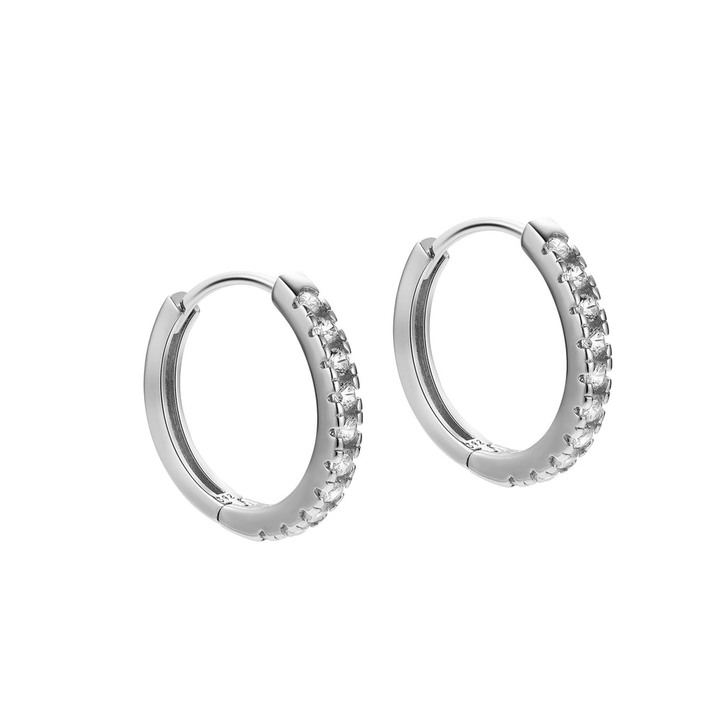 S925 Sterling Silver Diamond Round Half Full Diamond Ear Clip