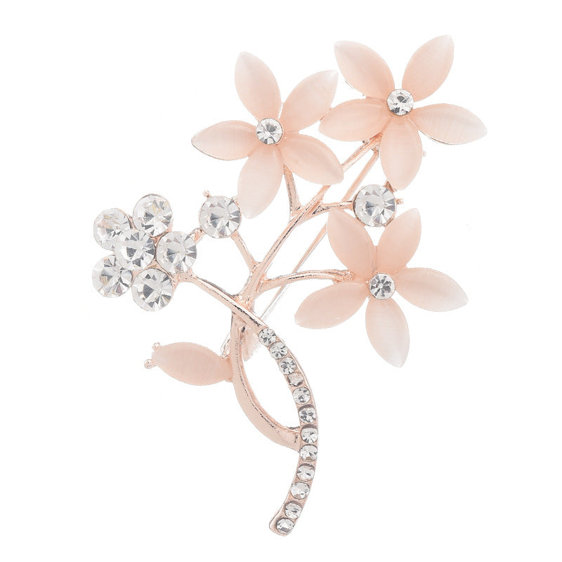 High-end flower corsage, opal vintage brooch, wedding corsage