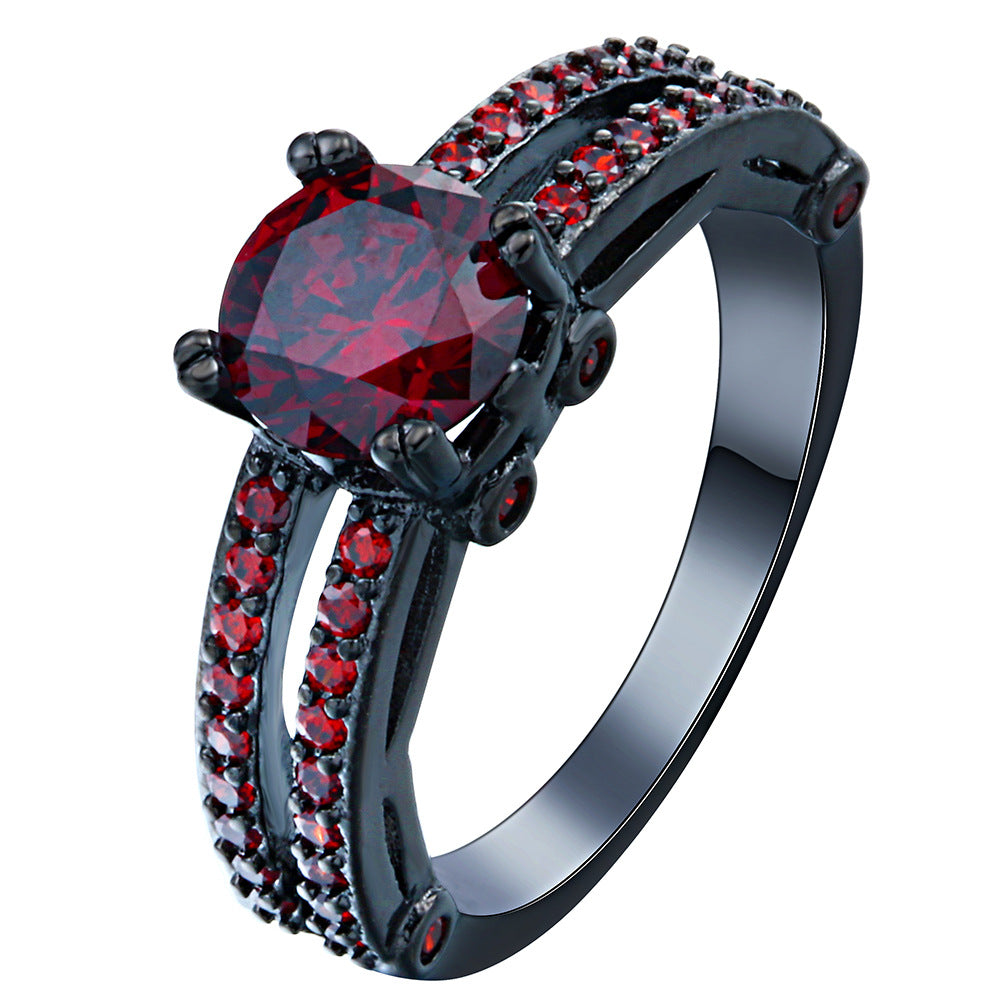 Copper Plate Inlaid Zircon Ring