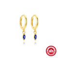 S925 Sterling Silver Natural Stone Agate Lapis Lazuli Temperament Earrings