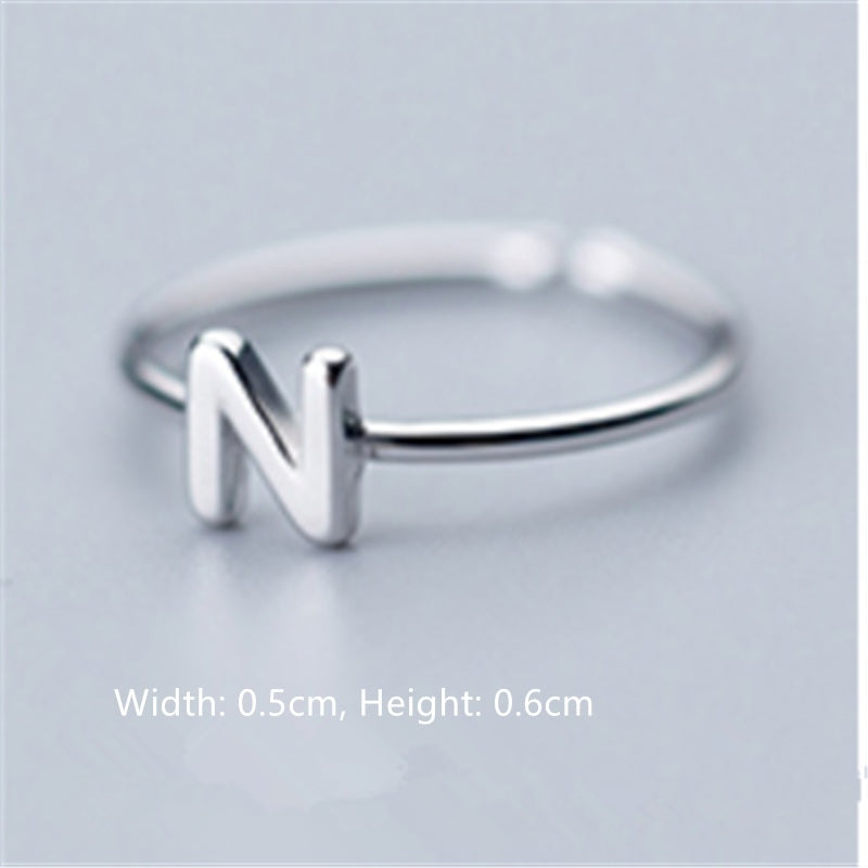 Women's Korean Style Literary Letter Ring