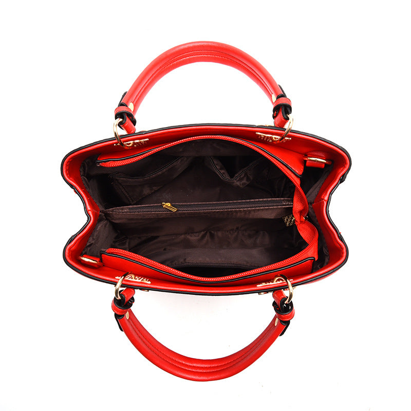 Women's Big Bags Simple PU Leather Large Capacity Shoulder Messenger Bag