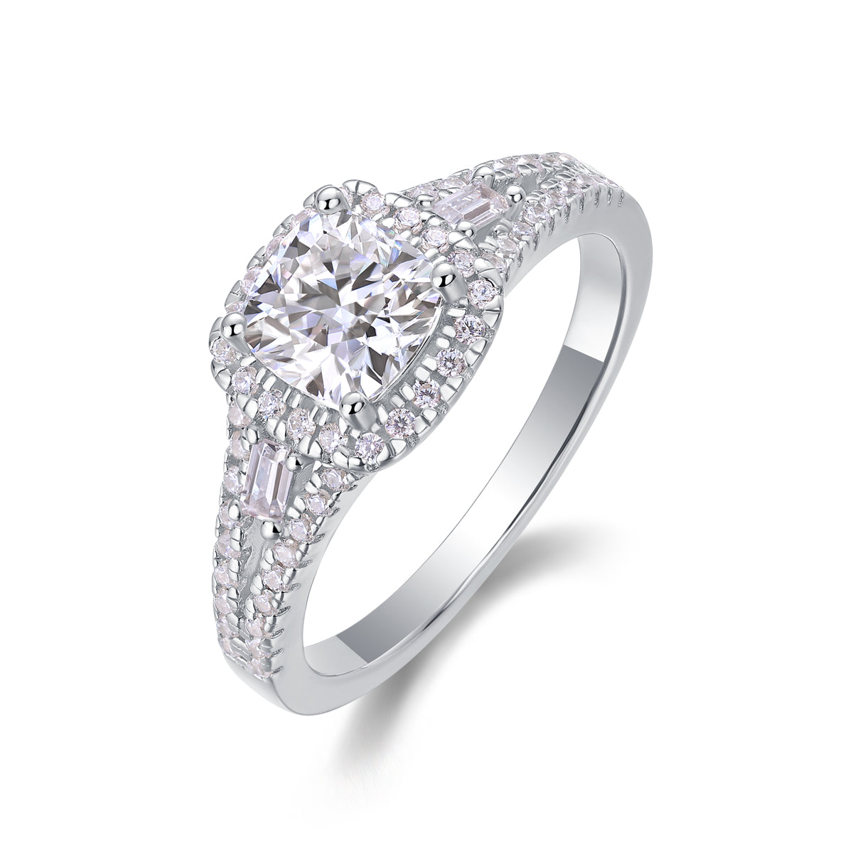 Day By Day - A Wedding Ring Set With Top-quality Moissanite S925 Silver And Platinum-plated Diamond Can Be Tested With A Diamond Pen