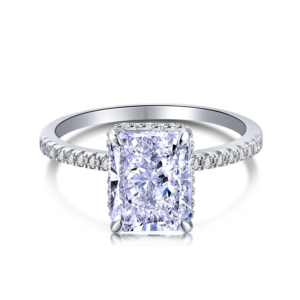 S925 Sterling Silver Ring Hand Set With High Carbon Diamonds