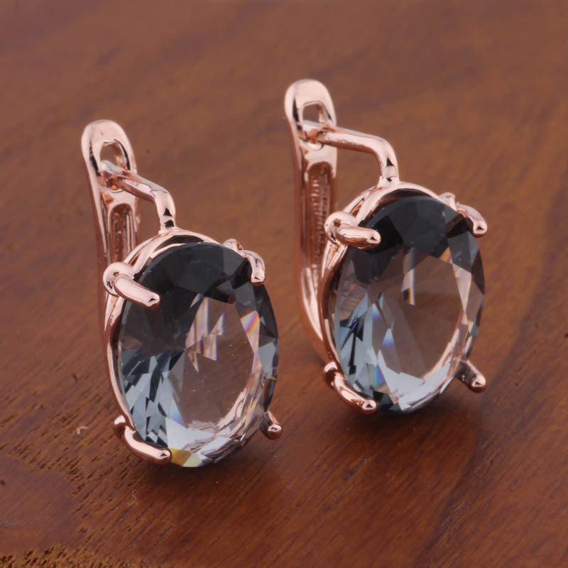 Romantic Retro 1014 Oval European And American Ear Clip