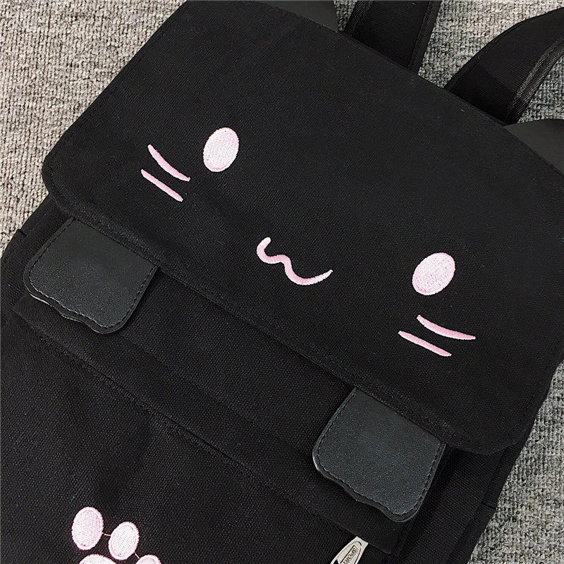 Cute Cat Canvas Backpack