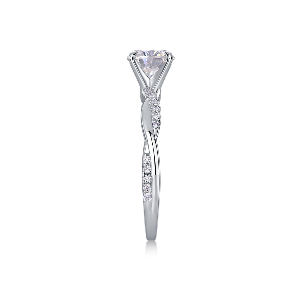 Looking Forward To Your Return - A 1-carat Top-quality Moissanite S925 Silver Platinum-plated Diamond Wedding Ring. The Ring Can Be Inspected With A Diamond Pen