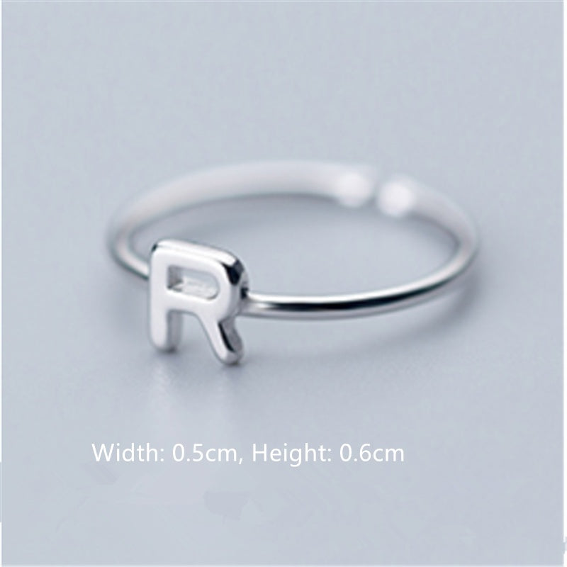 Women's Korean Style Literary Letter Ring