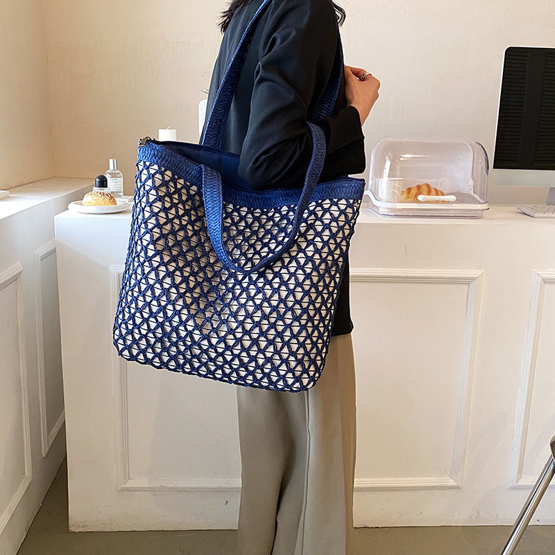 Women's Fashion Versatile Large Capacity Woven Bag