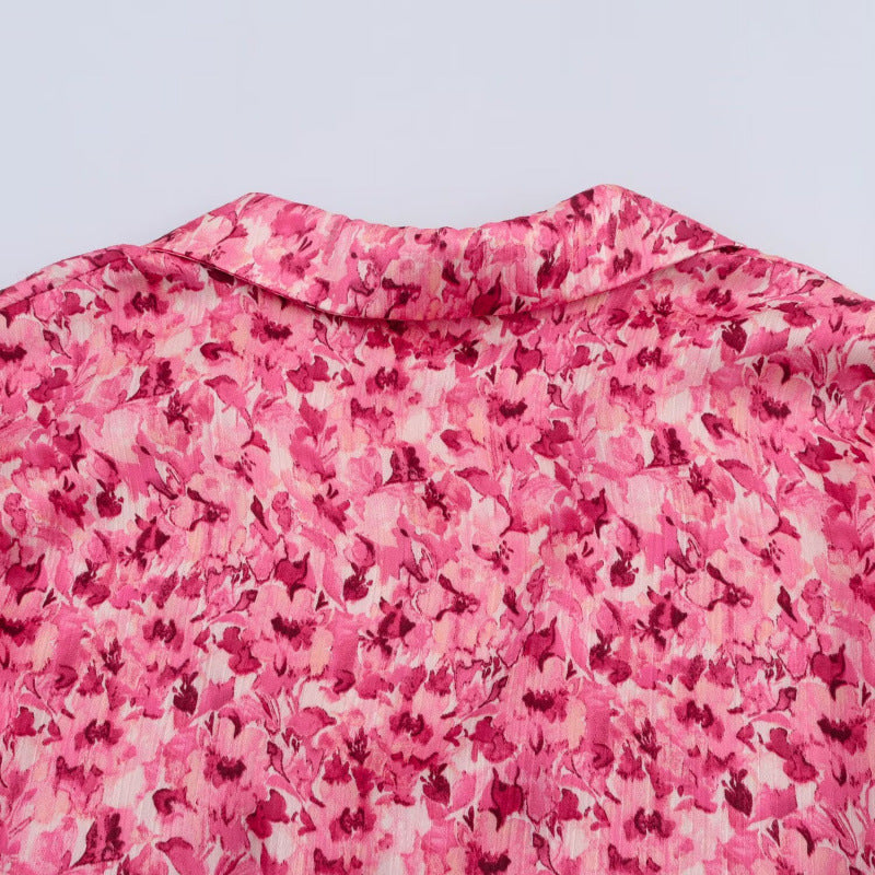 Fashionable Loose Floral Print Short Dress For Women