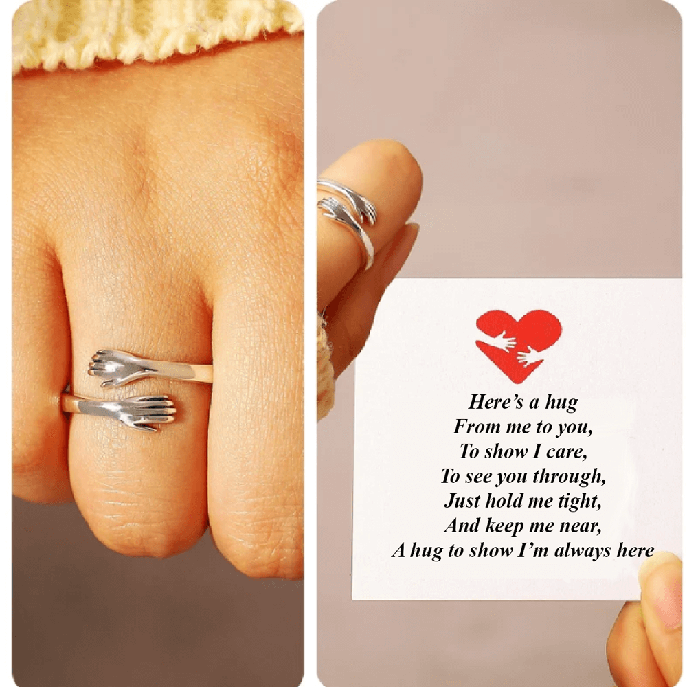 S925 Sterling Silver Hug Ring For Women Simple Fashion Forefinger