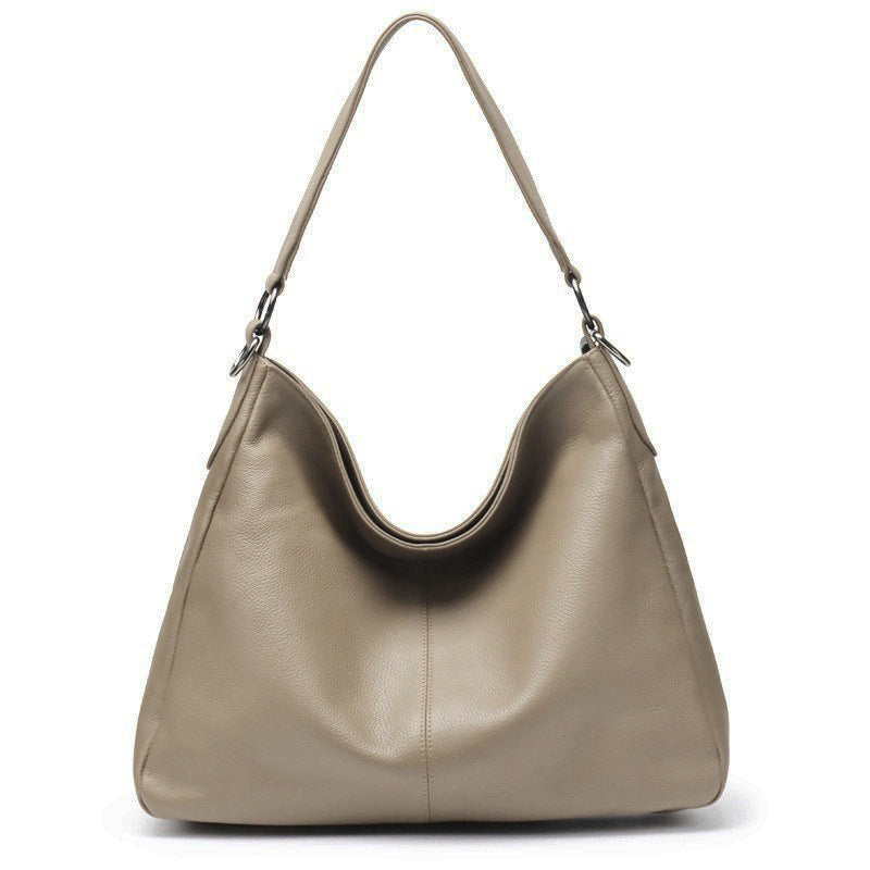 Womens High-Capacity First-Layer Cowhide Shoulder Crossbody Bag