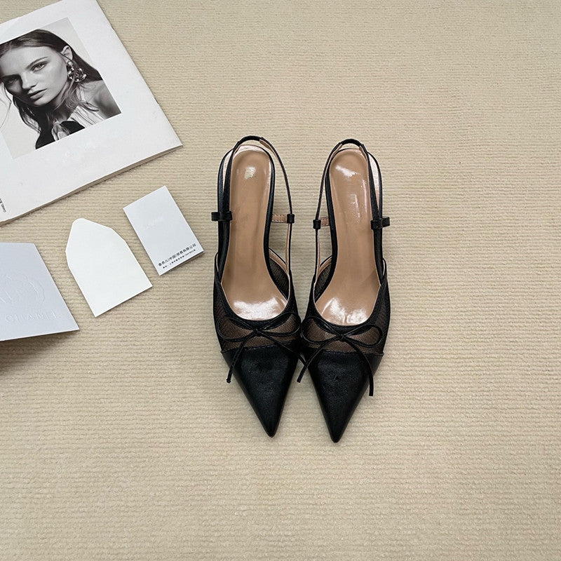 Stiletto-heeled Women's Shoes With A Bow