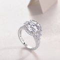 Dance Youth - A 5-carat S925 Silver Diamond Wedding Ring Set With Top-quality Moissanite And Platinum Plating. The Ring Can Be Inspected With A Diamond Pen