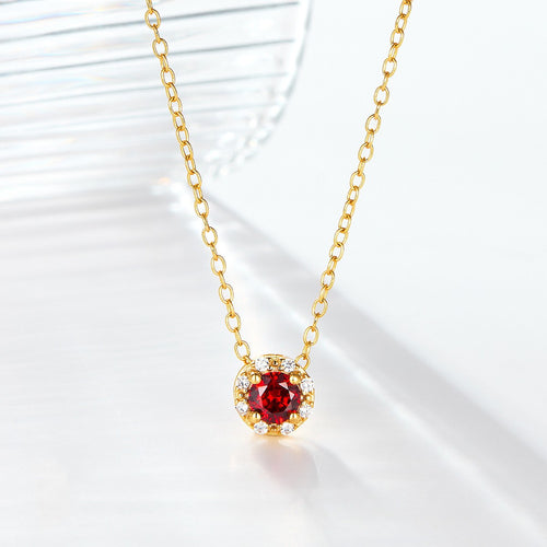 925 Silver Necklace Retro Simple Temperament Clavicle Chain Colorful Zircon Exquisite Necklace Female Accessories