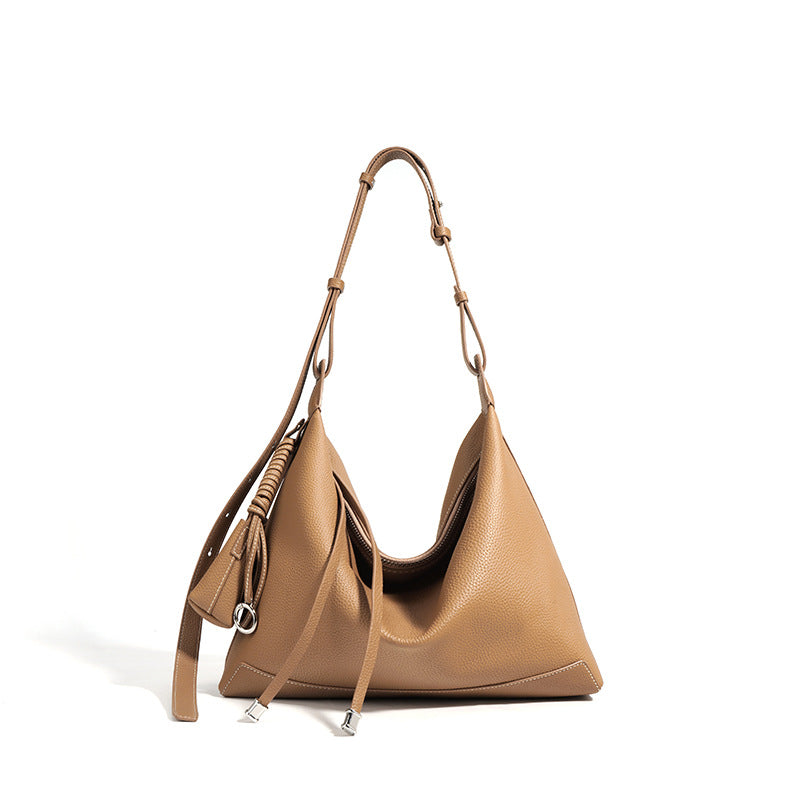 Leather Women's Casual Zip Crossbody Bag