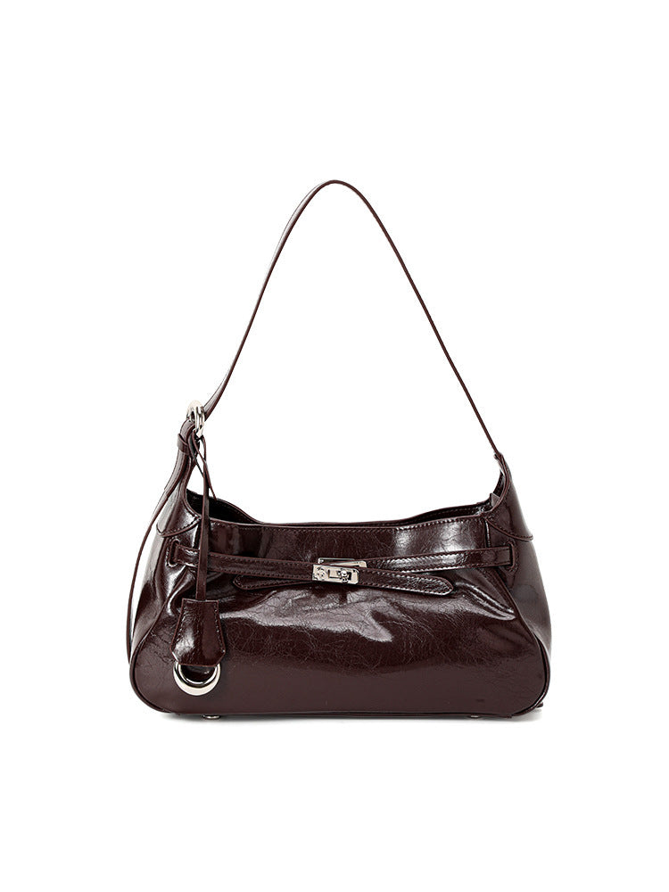 Lock Commuting Crossbody Single Shoulder Underarm Bag