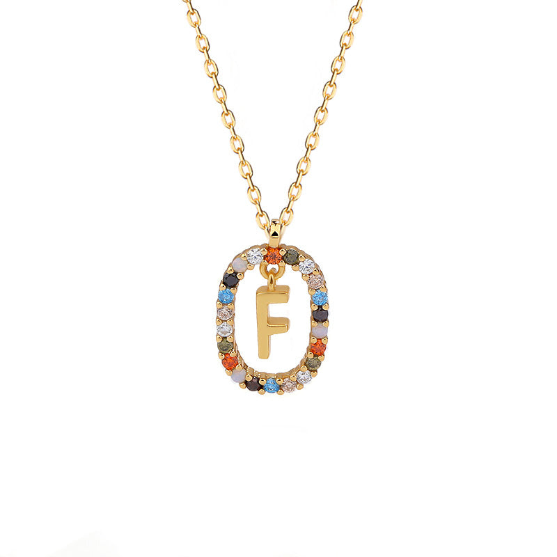 Sterling Silver Letter Necklace Female Niche Design Sense