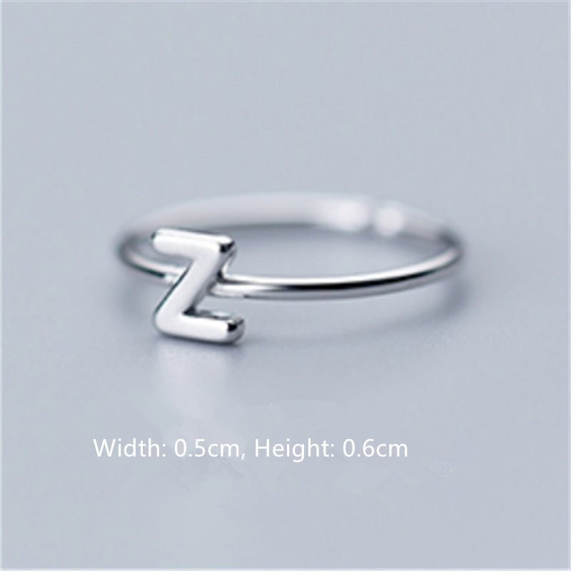 Women's Korean Style Literary Letter Ring