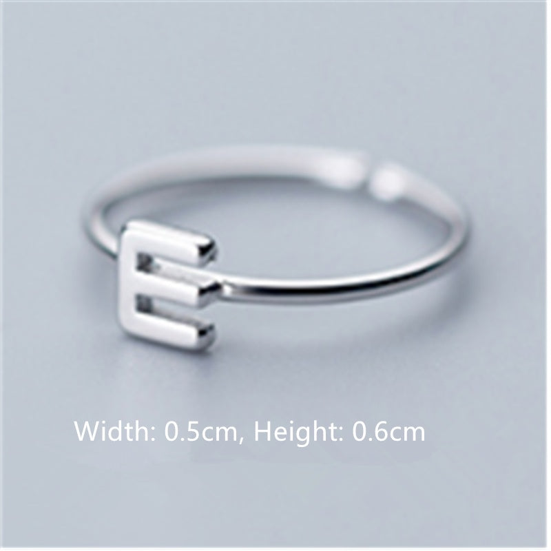 Women's Korean Style Literary Letter Ring