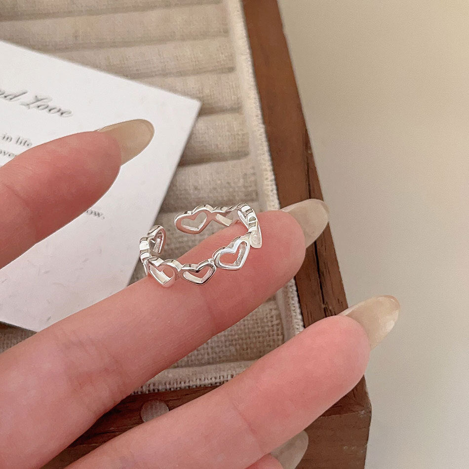 Simple 925 Sterling Silver Heart Ring