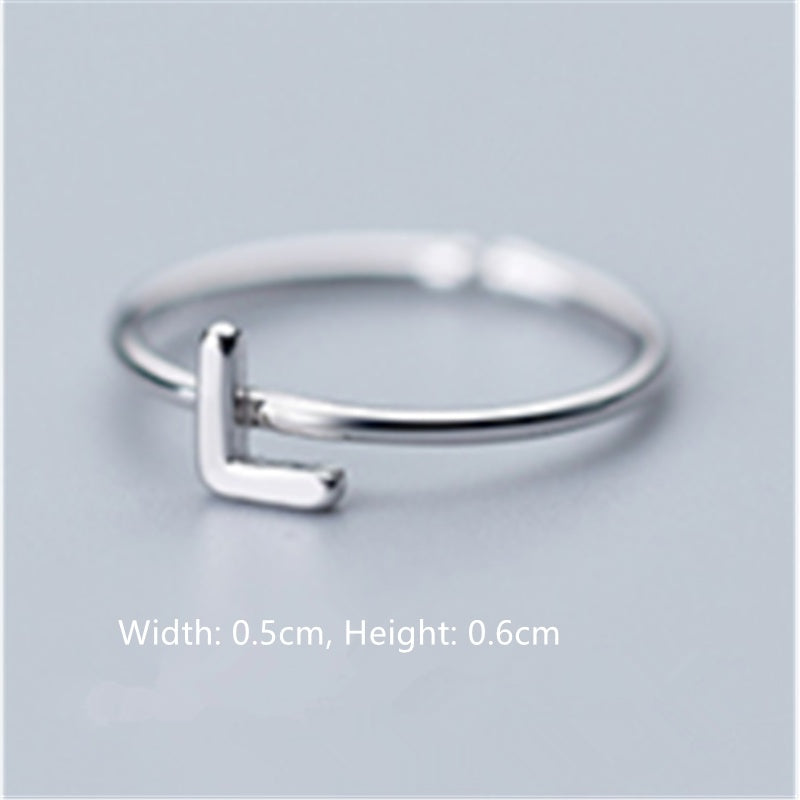 Women's Korean Style Literary Letter Ring