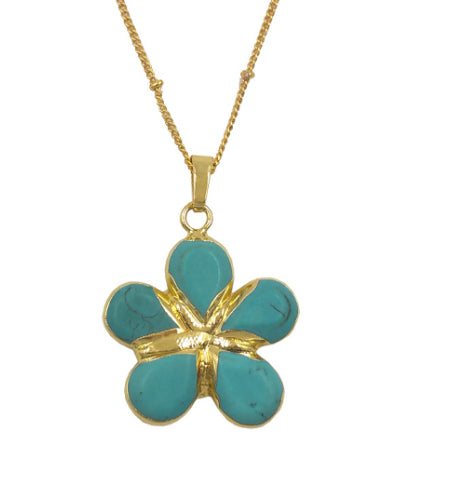 Womens 18k Gold-plated Flower Pendant Necklace With A Delicate Chain