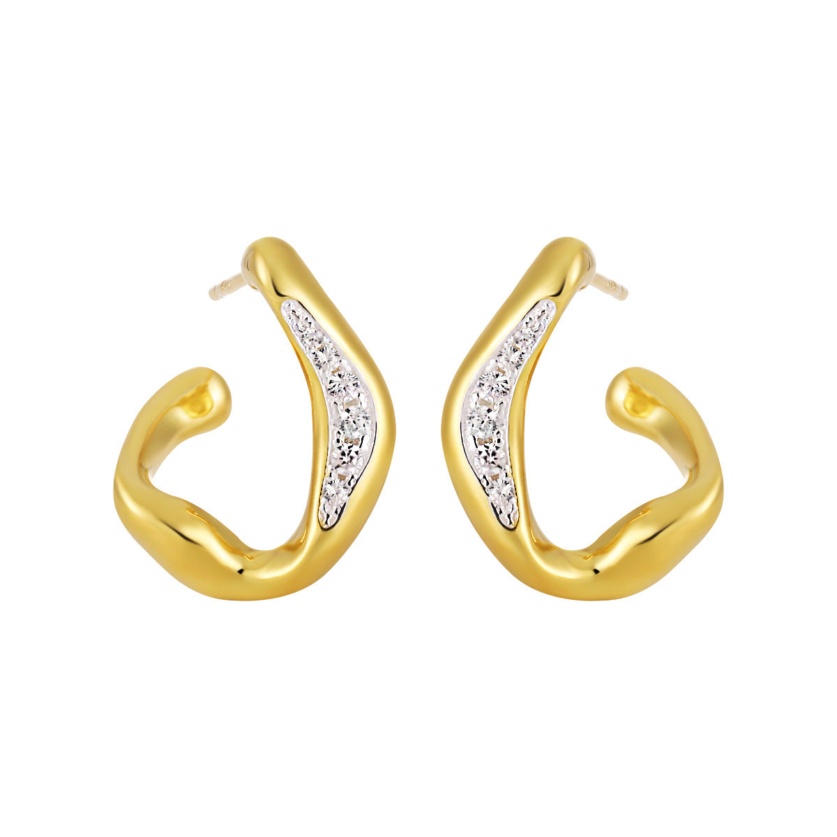 Irregular Diamond Stud Earrings For Women Simple