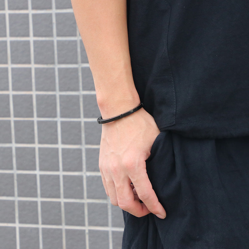 Japanese And Korean Popular Simple And Creative Stainless Steel Men's Bracelet