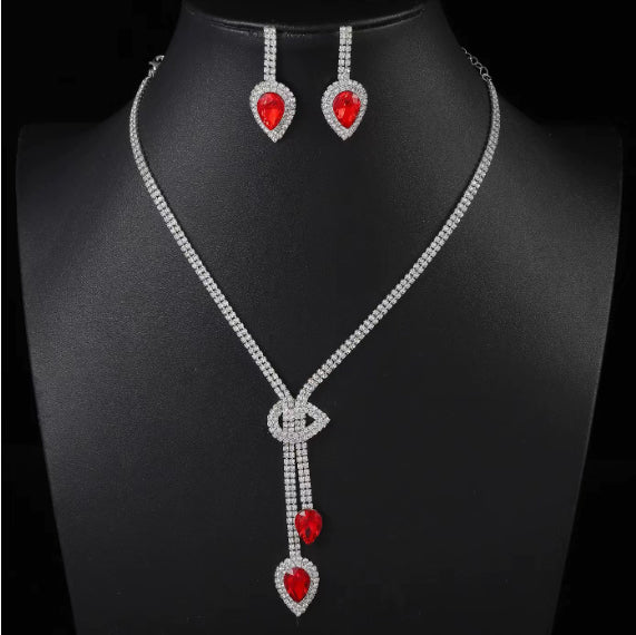 Korean Foreign Trade In Europe And America Two Piece AAA Zircon Jewelry Set