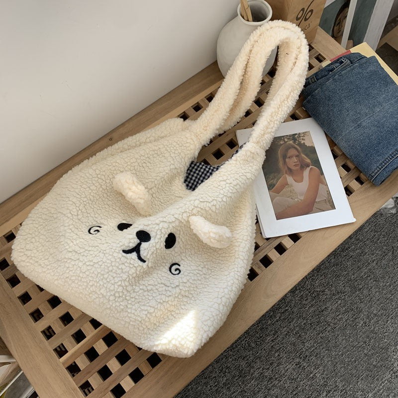 Lambskin like shoulder bag