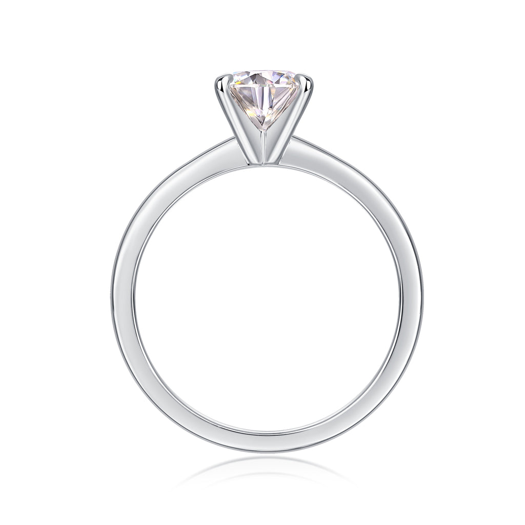Oath - Set With 1-2 Carat Top-quality Moissanite S925 Silver And Platinum-plated Diamond Wedding Ring. The Ring Can Be Tested With A Diamond Pen. Gold Rose Gold