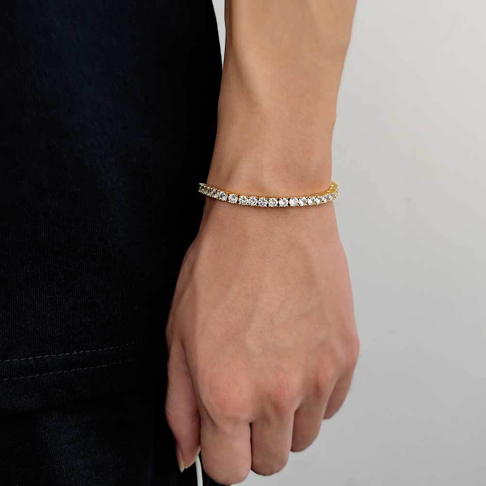 Single Row Diamond Tennis Chain Zircon Hip Hop Men's Bracelet Accessories
